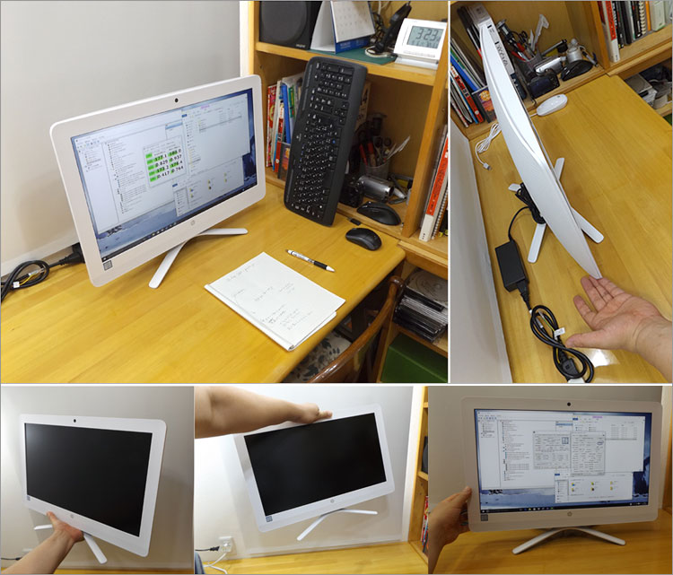 ディスプレイ下部のスピーカーおよび本体スタンド部分は金属加工のデザインを施す