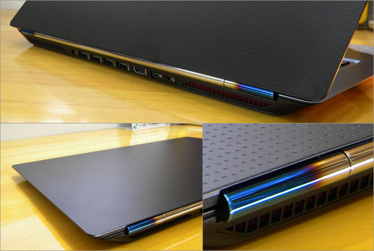 レーシングカーの焼け焦げたマフラー