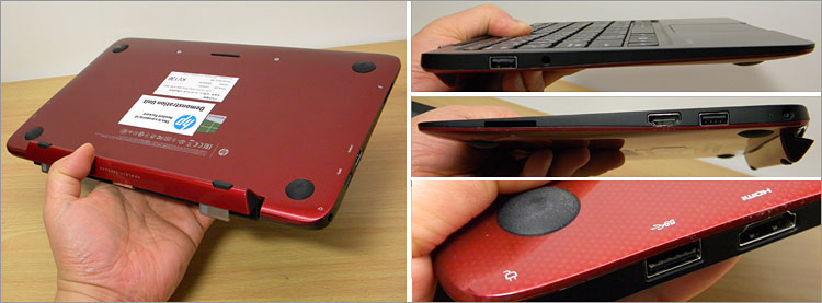 HP Pavilion11 x2はキーボードドックの裏面もレッド