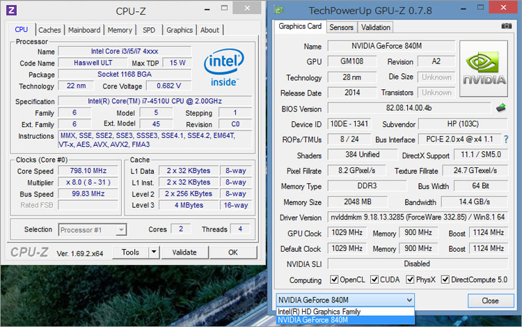 Core i7-4510U-NVIDIA GeForce 840M