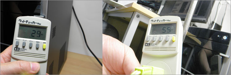 消費電力を調べた