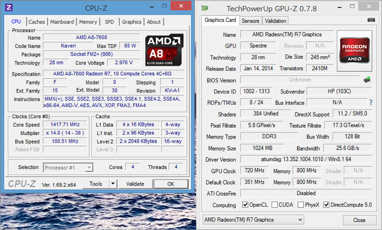 AMD Radeon R7 グラフィックス
