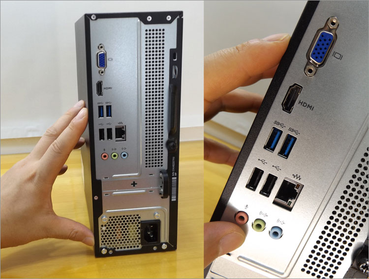 Slimline 260-p050jpの背面端子とデザイン