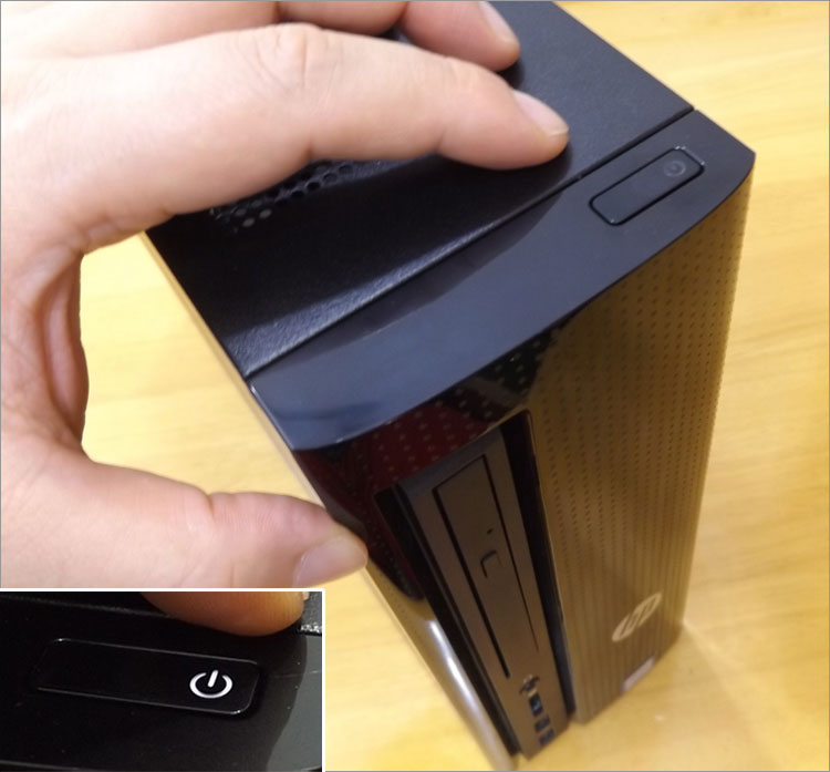 Slimline 260-p000jpの電源ボタンデザイン