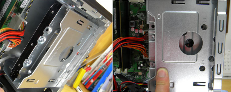 HDDが立てた状態で固定