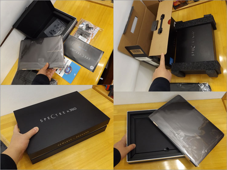 コネクターがL型になっているウォールマウント-Spectre 13 x360の梱包