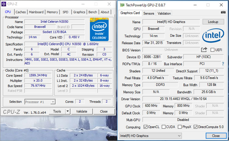 Celeron N3050の詳細情報レビュー