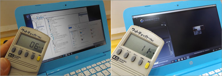 Stream 11-y000の消費電力