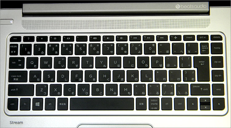 Stream 14-z000のキーボードでは2列目にEnterキー