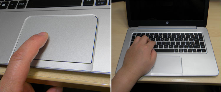 Stream 14-z000はパッドがゆるゆるした感じ