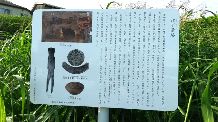 北下瓦窯跡の説明板