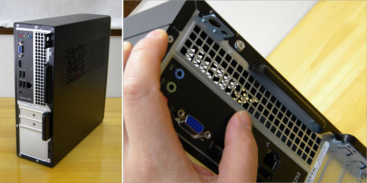 Inspironスモールデスクトップ（3252）のデザインと内部構造