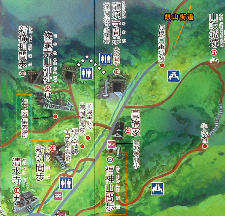 福神山間歩、出土谷集落跡