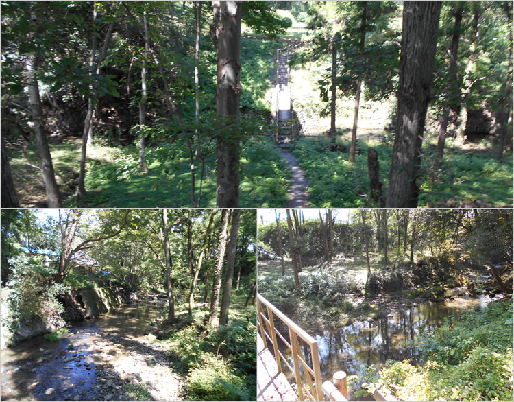 深沢川を渡り鉢形城歴史館