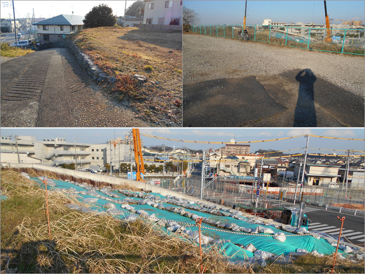 傾斜面に造られた北下瓦窯跡