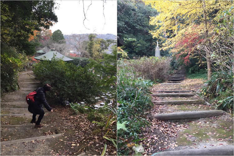 南面窟へつながる上り階段