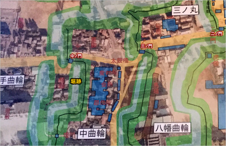 川越城の遺構として「中ノ門堀」
