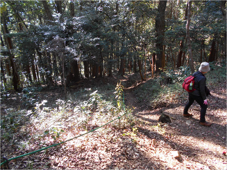 根本登山道と小倉登山道と交差