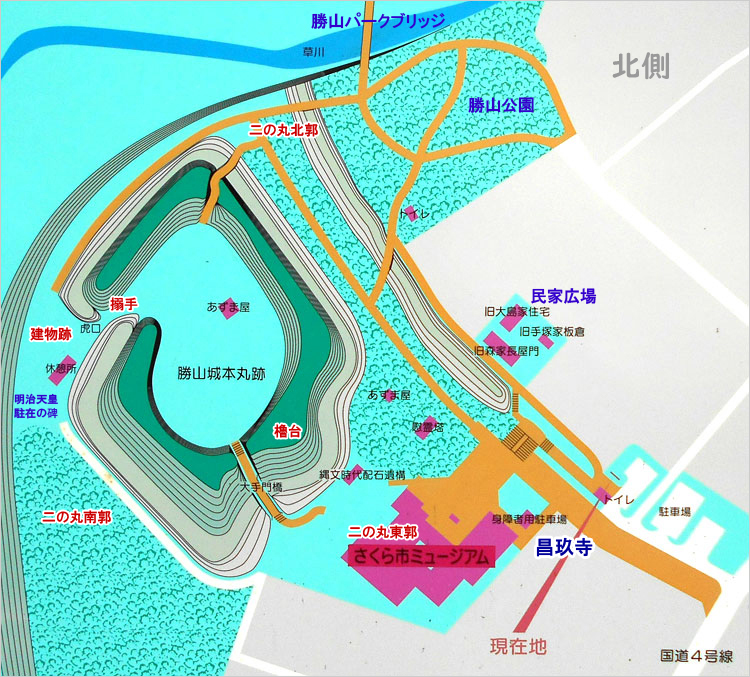 勝山城の城郭マップ