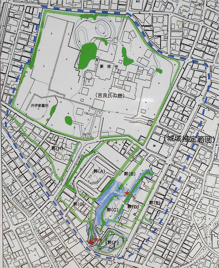 世田谷城の城郭構造マップ
