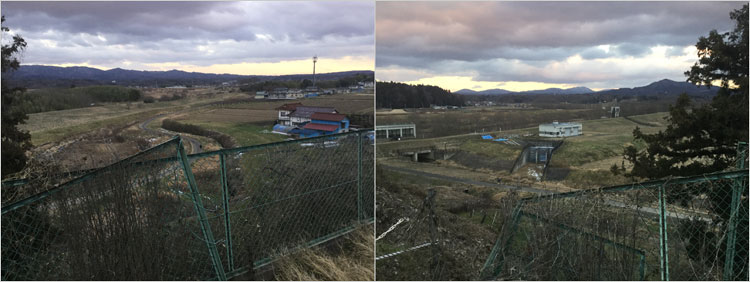 中宿古館から阿武隈川を見下ろす