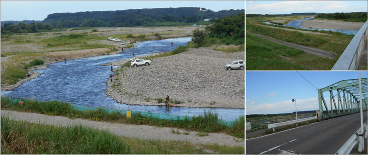 一直線上の位置に飛山城