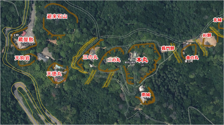 唐沢山城の城郭図