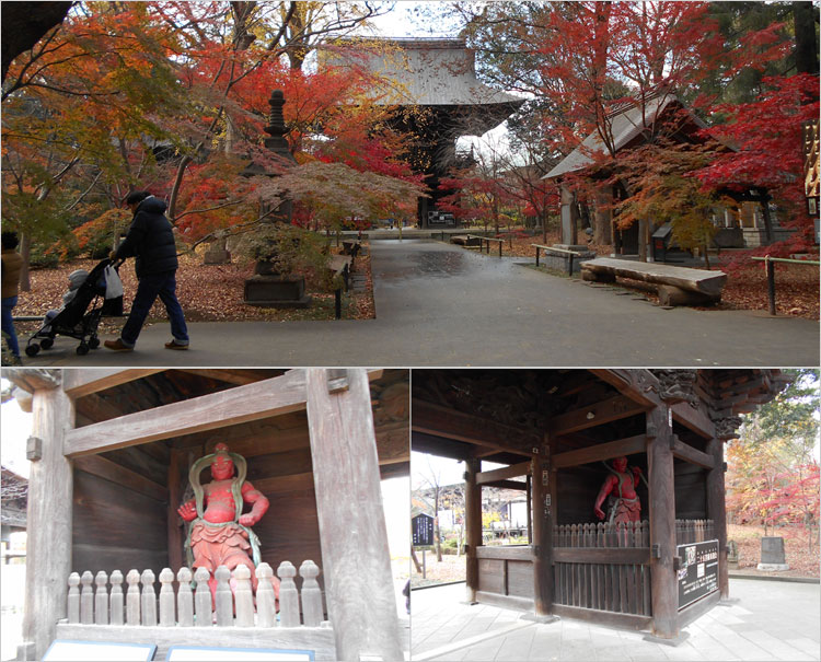 山門と赤い仁王像