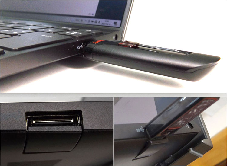 USB 3.2-Gen1端子は開口式