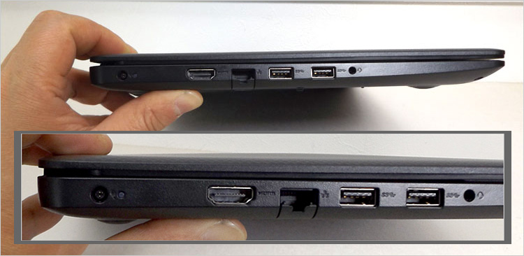 HDMI端子、ギガビットイーサーLAN端子、USB3.1-Gen1 端子×2基