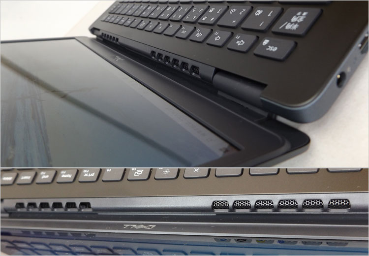 ディスプレイベゼルにあたり跳ね返るエアーフロー