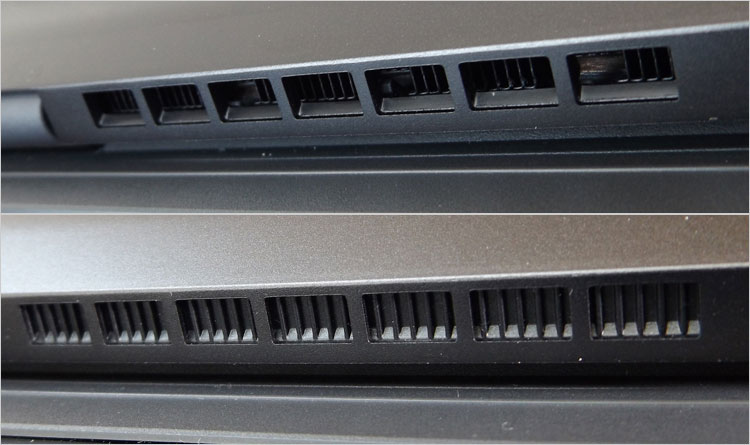 片方は貫通しておらずダミーデザイン