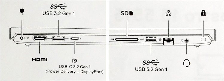 USB Type-C端子は、「USB 3.2-Gen1（5Gbps）、Power Delivery、Display Port ）に対応