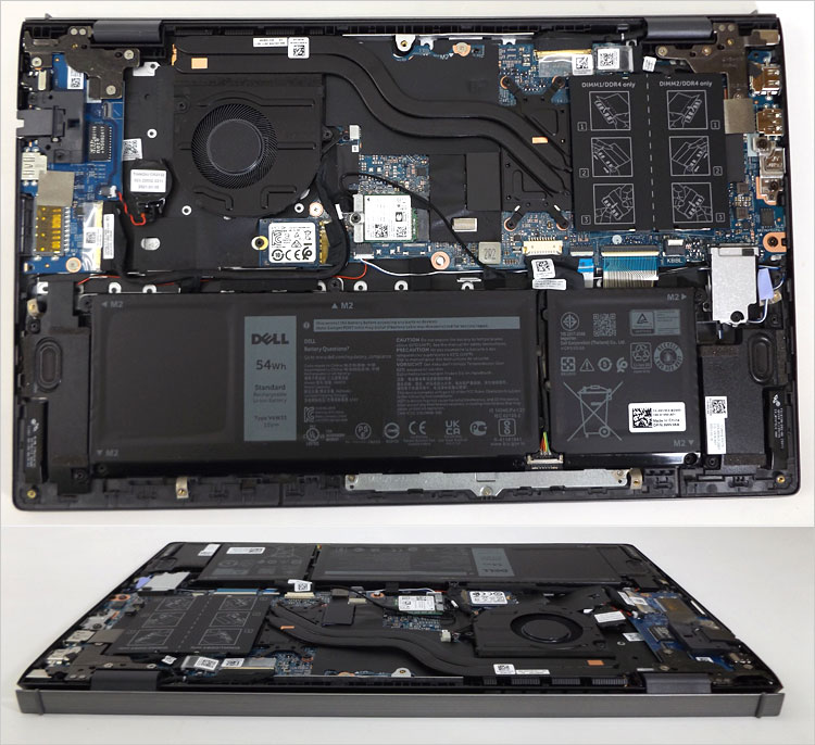 4セルバッテリー（54WHr ）がわりと面積