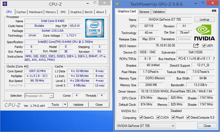 Core i5-6400は4コア実装