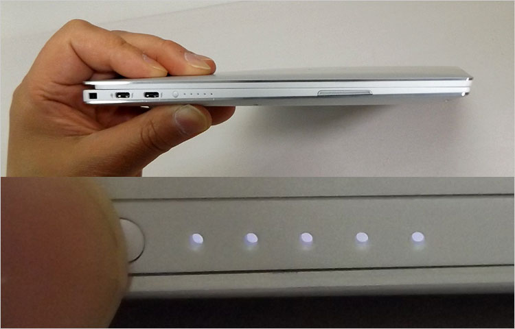 LEDライトが奥まった位置