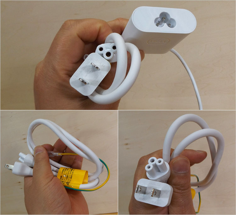 細いケーブルが約180cm、電源ケーブルは90cm