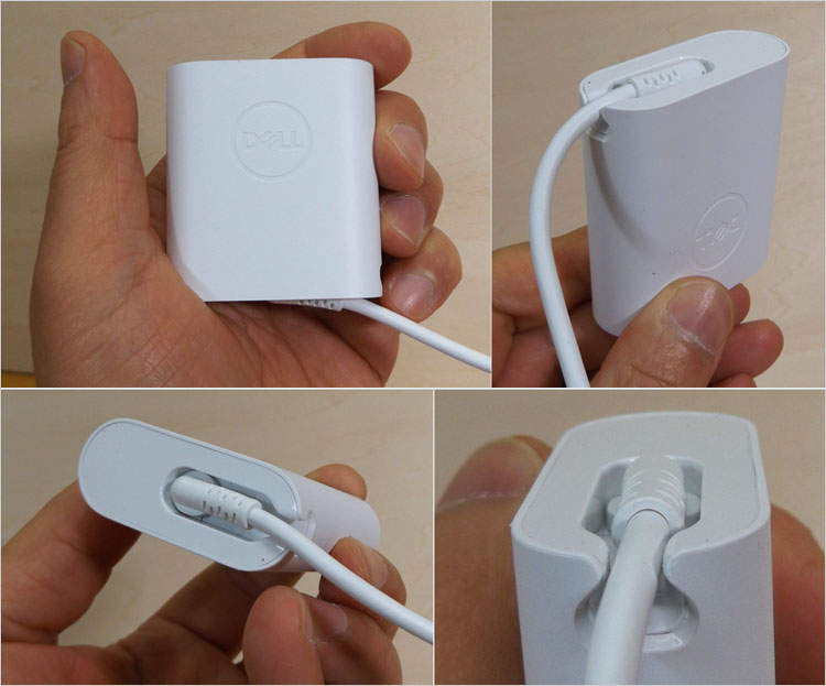 ケーブルの付け根が出っ張らないよう格納