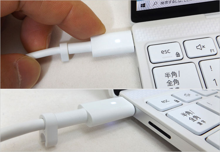 SB Type-Cになっており、先端には白LEDの通電ライト