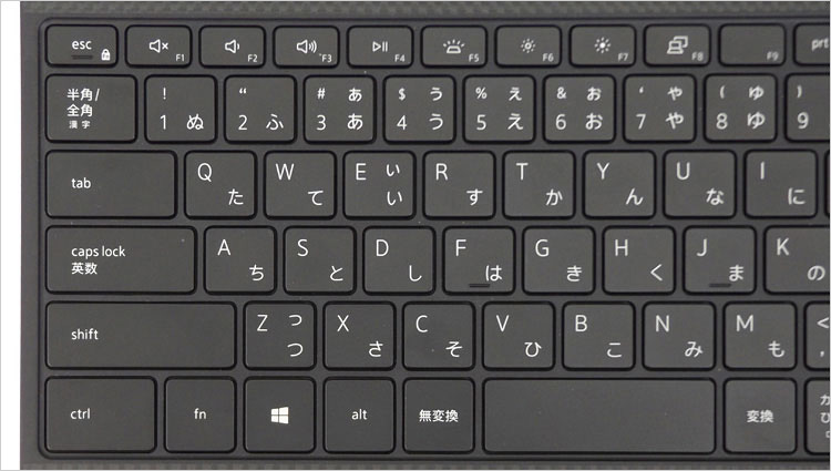 レビューしたXPS 13-9300であるが、キーボードのパーツ自体は共通である