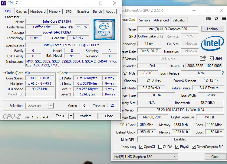 第9世代 Core i7-9750H