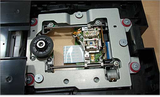 光学ドライブメカ部分。