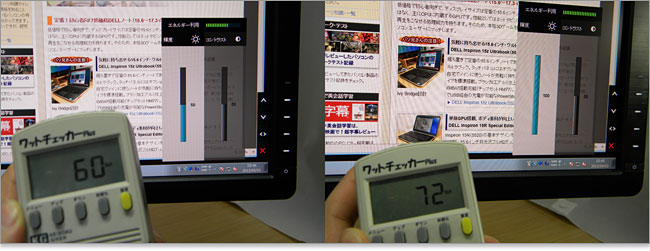 DELL U3014の消費電力は基本60W
