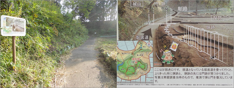 堀底道に4郭虎口