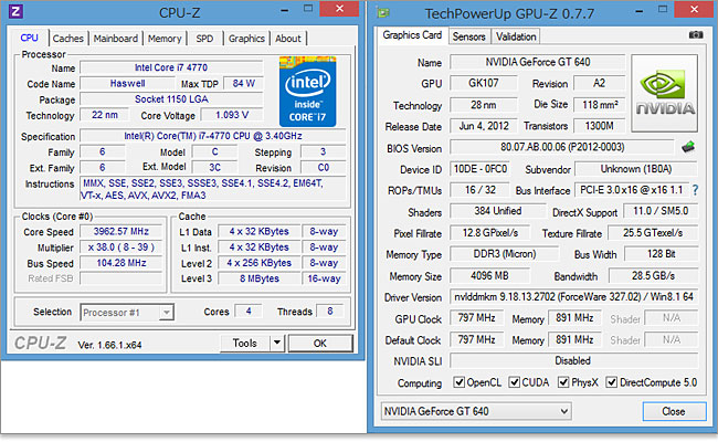 Core i7-4770-GeForce GT 640