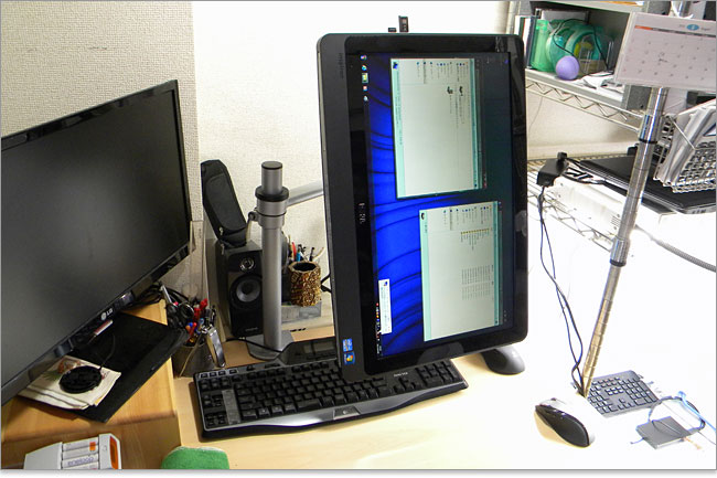 ピボットで使ったInspiron One 2330の様子