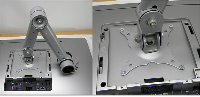 Inspiron One 2330の受け手側(溝部分)