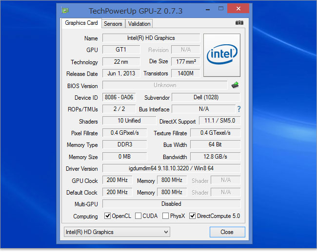 Inspiron 11のインテルHDグラフィックス