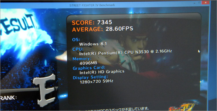 ストリートファイター4ベンチマークテスト-Inspiron 11 2 in 1（3147）