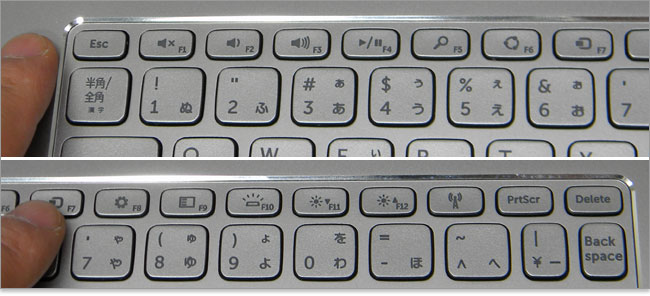 Inspiron 14 7000シリーズの・コントロールボタンなどの